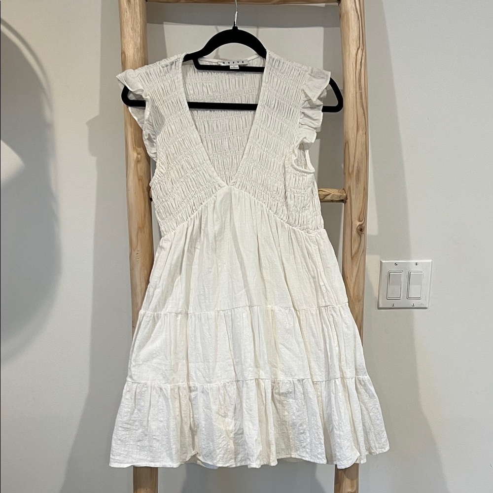 HYFVE White Textured Sleeveless Dress